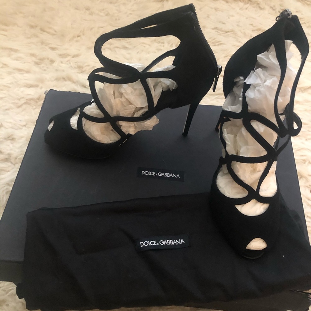 Dolce & Gabana Sandalo Nero Suede